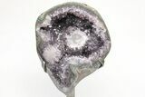Sparkly Dark Purple Amethyst Geode With Metal Stand #209210-1